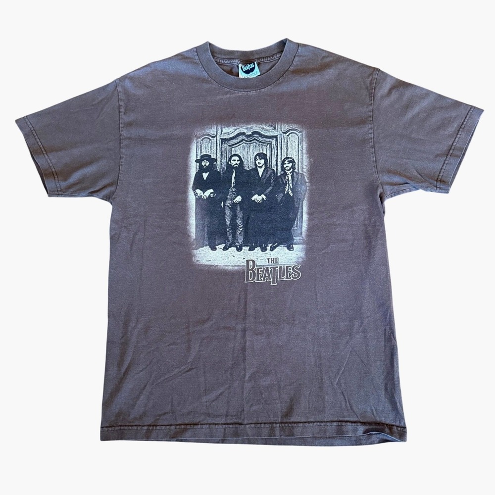 The Beatles 2005 Apple Corps Band Graphic T-Shirt Brown Mens Large L Vintage Tee